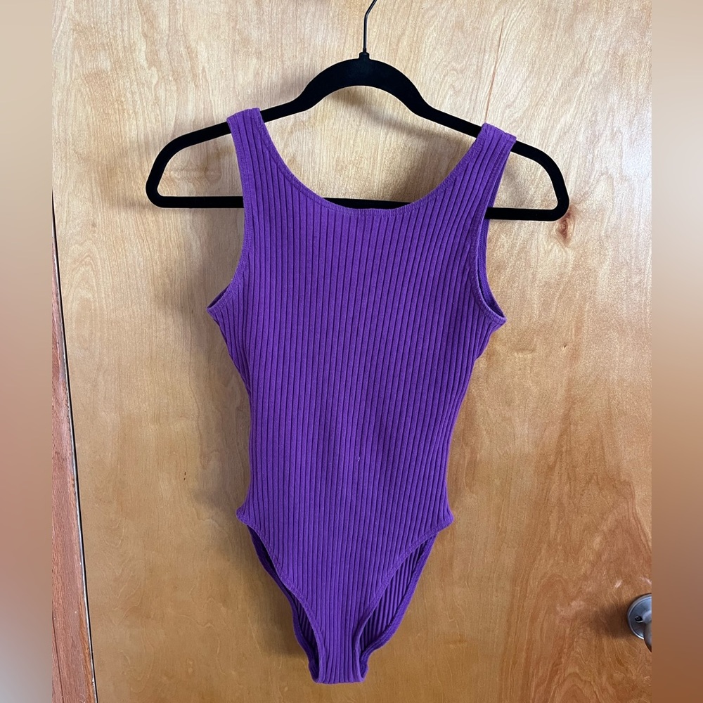Vintage Baryshnikov Ribbed Purple Bodysuit